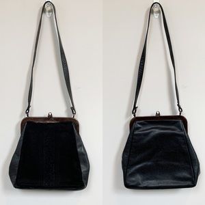 Vintage Bon Gout Velvet & Leather Bag